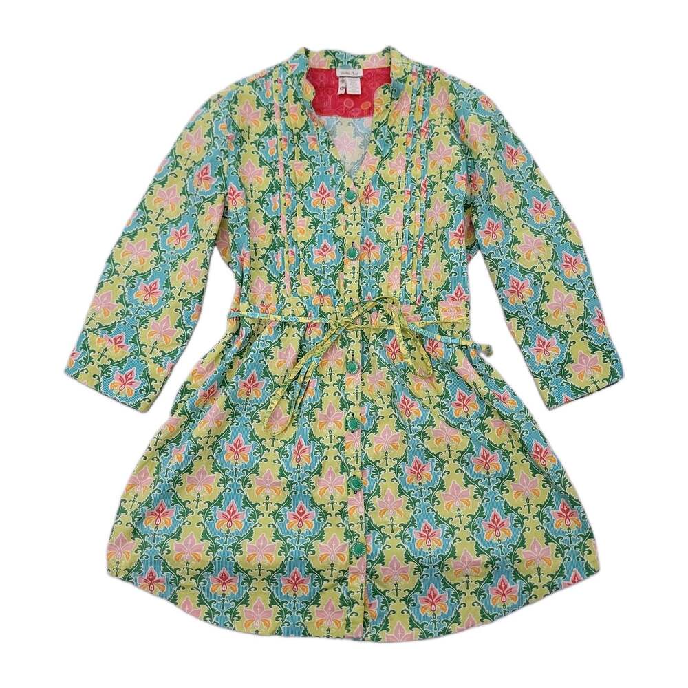 Matilda Jane Dress Womens Size Medium Floral Green Blue Pink Button